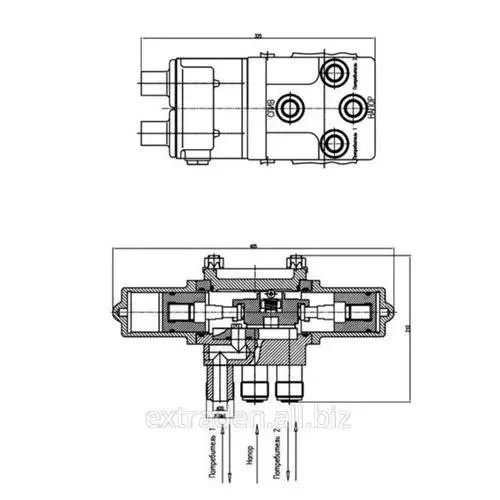 Распределитель 4-х ходовой двухпозиционный штуцерный с электромагнитным управлением