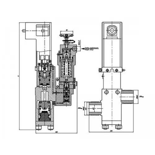 Нержавеющий запорный проходной штуцерный клапан с пневматическим управлением 521-35.3144-02  ИПЛT.49211116-02 